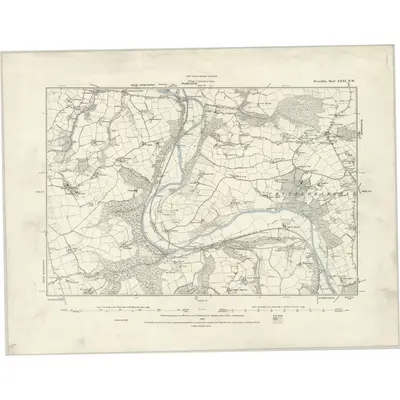 1886 Map of Devonshire XXXI.NW, 1888 Print