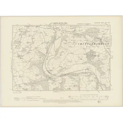1903 Map of Devonshire XXXI.NW, 1905 Print