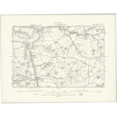 1886 Map of Devonshire XXXI.SE, 1888 Print
