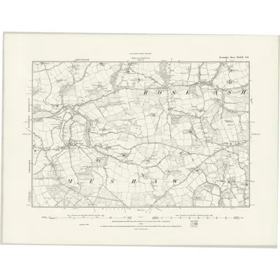 1887 Map of Devonshire XXXII.NE, 1888 Print