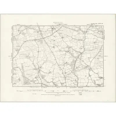 1887 Map of Devonshire XXXII.SE, 1888 Print