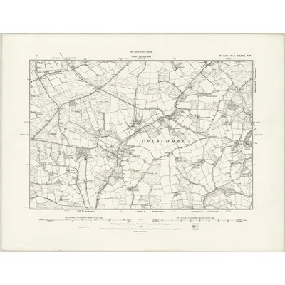 1887 Map of Devonshire XXXIII.NW, 1889 Print