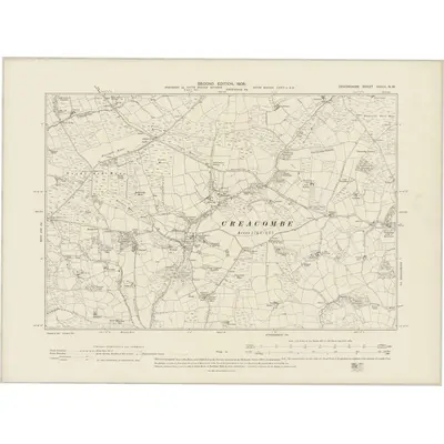 1903 Map of Devonshire XXXIII.NW, 1906 Print
