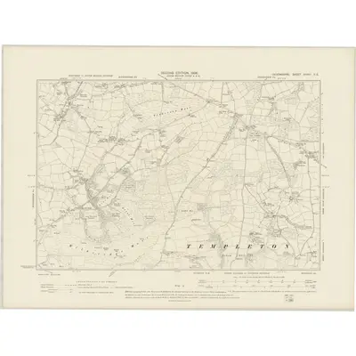 1903 Map of Devonshire XXXIII.SE, 1906 Print