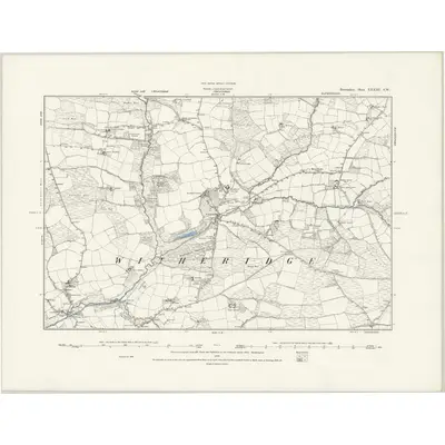 1887 Map of Devonshire XXXIII.SW, 1889 Print