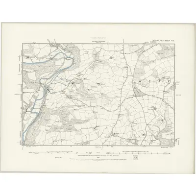 1887 Map of Devonshire XXXIV.NE, 1889 Print