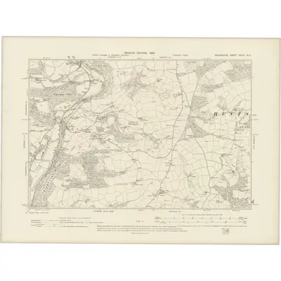 1903 Map of Devonshire XXXIV.NE, 1906 Print