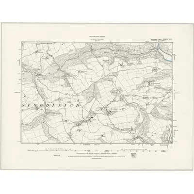 1887 Map of Devonshire XXXIV.NW, 1889 Print