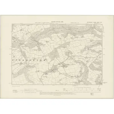 1903 Map of Devonshire XXXIV.NW, 1906 Print