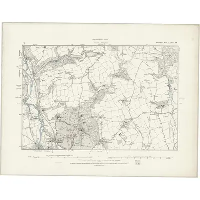 1887 Map of Devonshire XXXIV.SE, 1889 Print