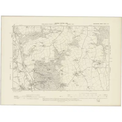 1903 Map of Devonshire XXXIV.SE, 1906 Print