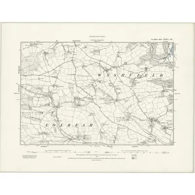 1887 Map of Devonshire XXXIV.SW, 1889 Print