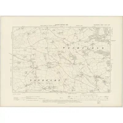 1903 Map of Devonshire XXXIV.SW, 1905 Print