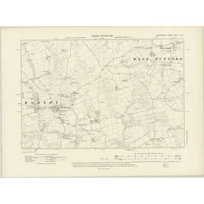 1904 Map of Devonshire XXXIX.NW, 1907 Print