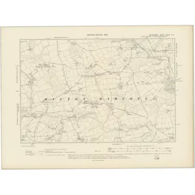 1905 Map of Devonshire XXXIX.SE, 1906 Print