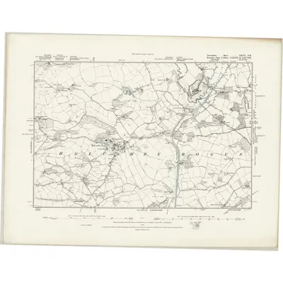 1886 Map of Devonshire XXXV.NE, 1888 Print