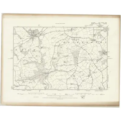 1886 Map of Devonshire XXXV.NW, 1888 Print