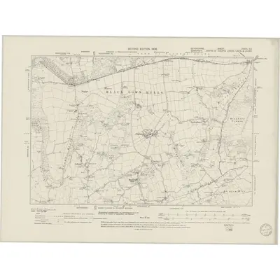 1903 Map of Devonshire XXXVI.SE, 1950 Print