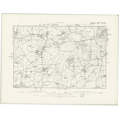 1887 Map of Devonshire XXXVI.SW, 1888 Print