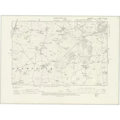 1903 Map of Devonshire XXXVI.SW, 1931 Print