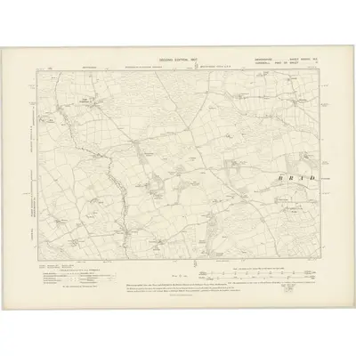 1904 Map of Devonshire XXXVIII.NE, 1907 Print