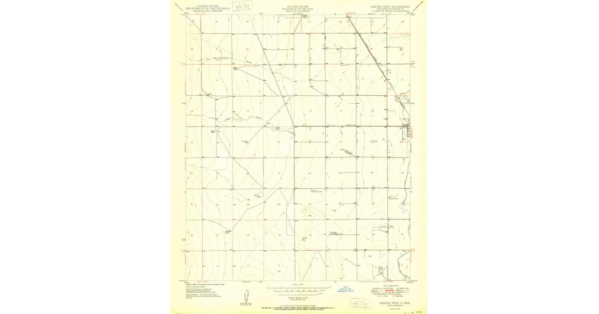 Old Maps of Dexter NM for Hiking - Dexter West Chaves County Nm Usgs Topo 1950 Og 1200x630 