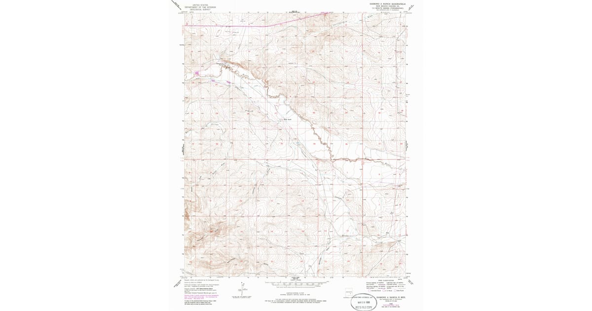 1959 Map of Diamond A Ranch, Chaves County, NM — High-Res | Pastmaps