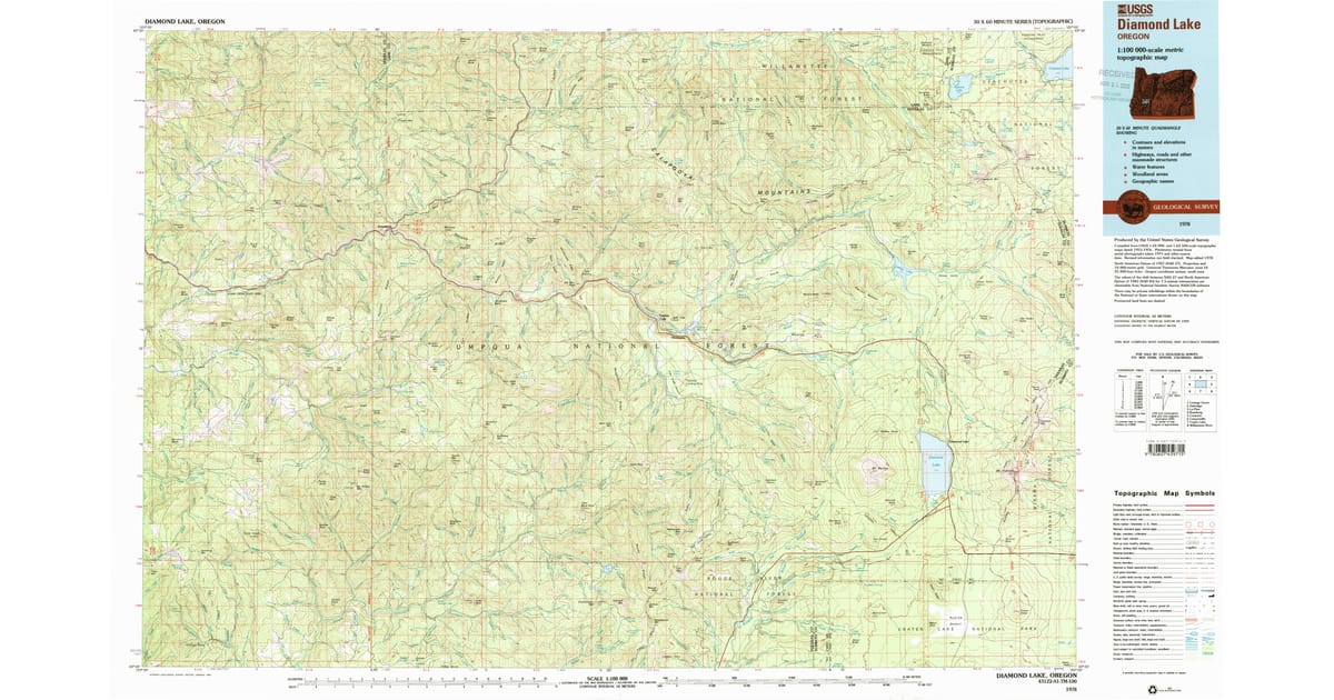 Diamond Ii Map 1978 Map of Diamond Lake, Douglas County, OR — High-Res | Pastmaps