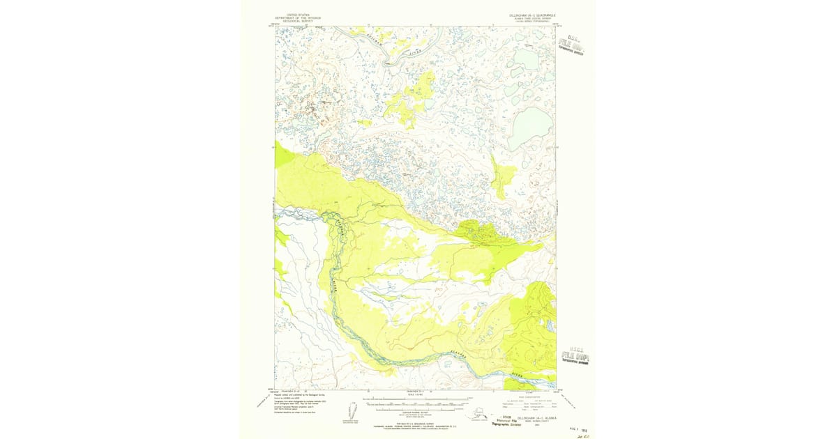 1951 Map of Dillingham A-1, Lake and Peninsula Borough, AK — High-Res ...