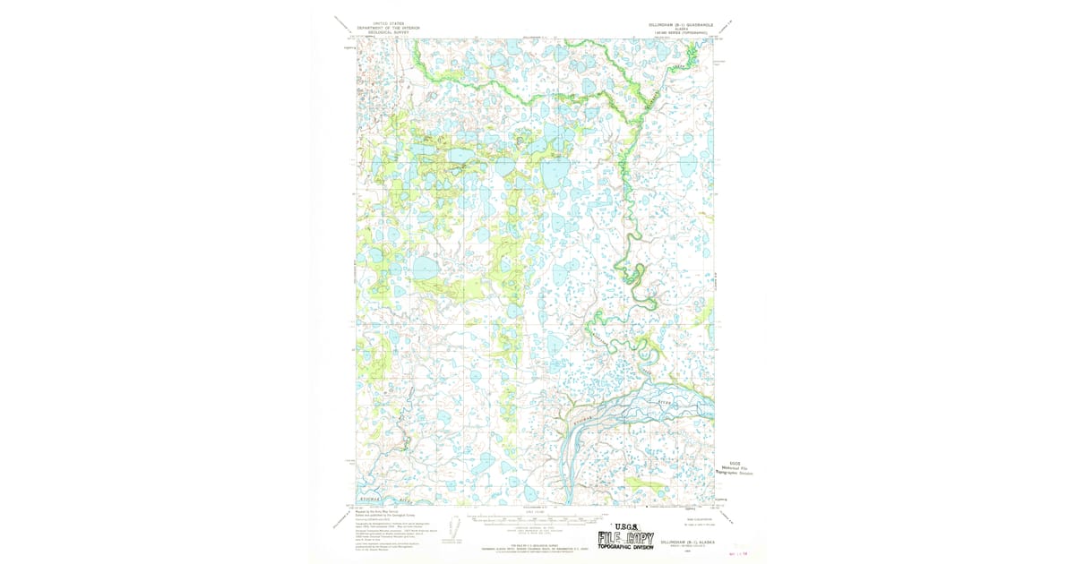 1954 Map of Dillingham B-1, Lake and Peninsula Borough, AK — High-Res ...