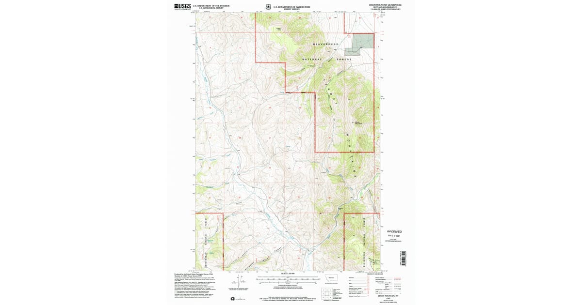 Beaverhead Spring 1997 Map of Dixon Mountain, Beaverhead County, MT — High-Res | Pastmaps
