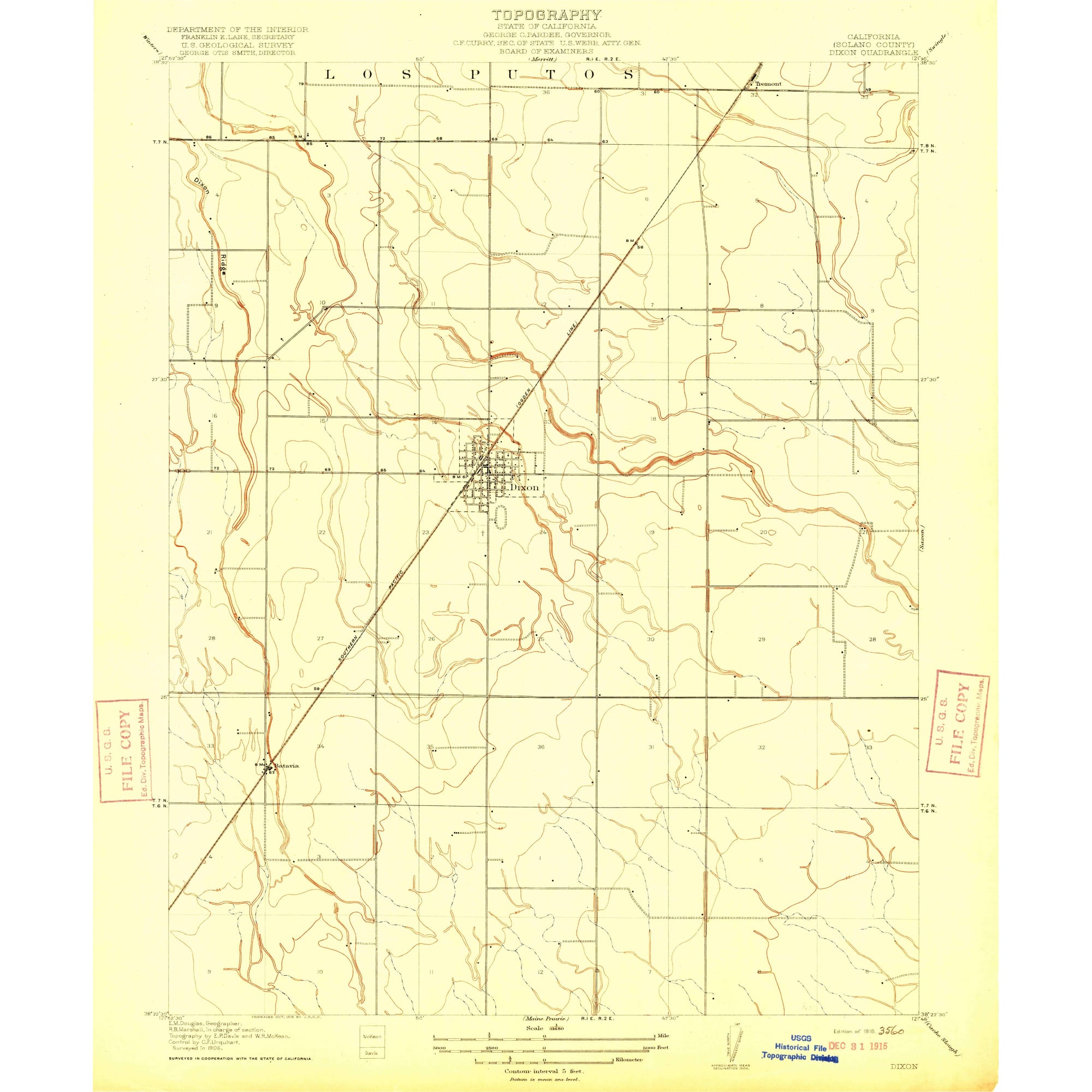 1916 Map of Dixon, CA — High-Res | Pastmaps