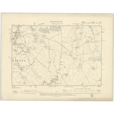 1900 Map of Dorset I.SE, 1902 Print