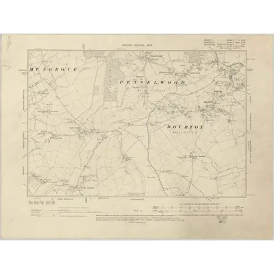 1900 Map of Dorset I.SW, 1904 Print