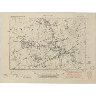 1938 Map of Dorset III.NE, 1949 Print