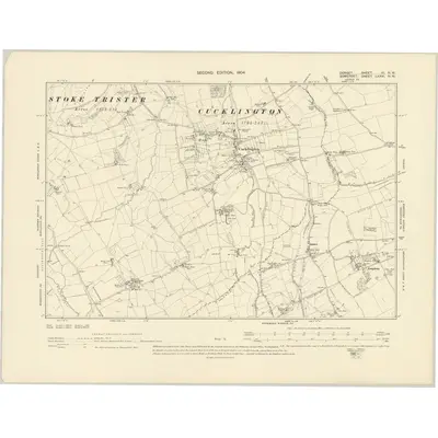 1900 Map of Dorset III.NW, 1904 Print