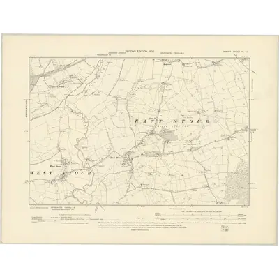 1900 Map of Dorset III.SE, 1902 Print