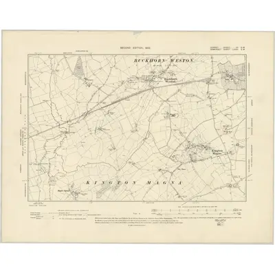1900 Map of Dorset III.SW, 1902 Print
