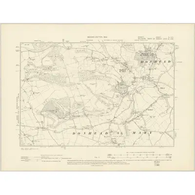 1900 Map of Dorset IV.SE, 1902 Print