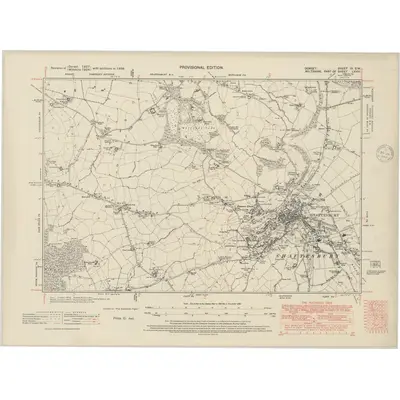 1938 Map of Dorset IV.SW, 1948 Print