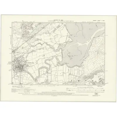 1924 Map of Dorset L.NW, 1925 Print