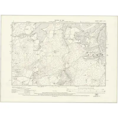 1923 Map of Dorset L.SE, 1925 Print