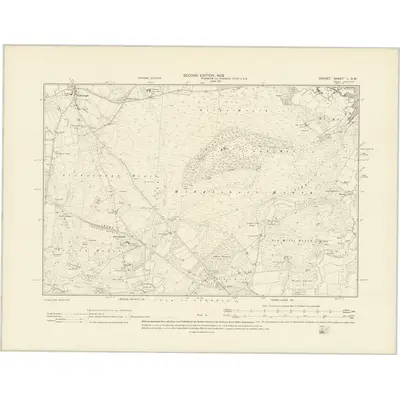 1900 Map of Dorset L.SW, 1902 Print
