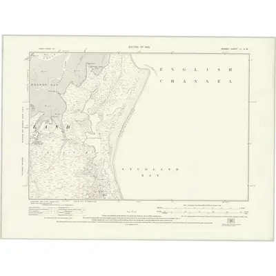 1923 Map of Dorset LI.SW, 1925 Print