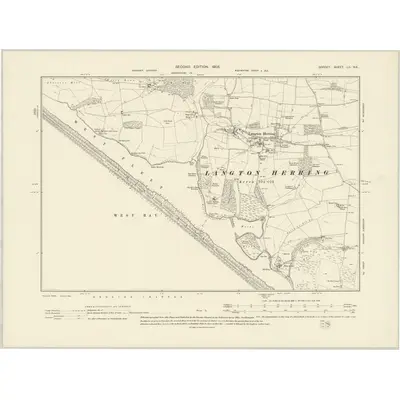 1901 Map of Dorset LII.NE, 1903 Print