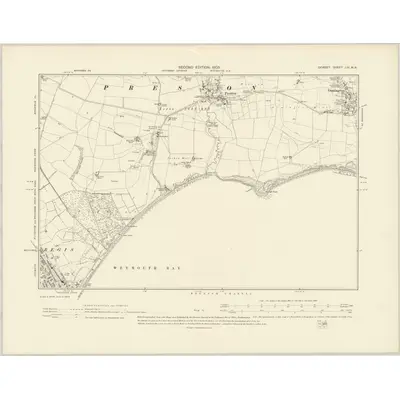 1900 Map of Dorset LIII.NE, 1903 Print