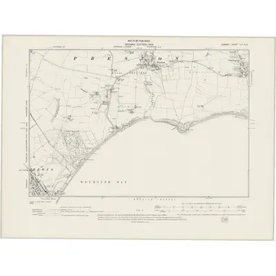 1900 Map of Dorset LIII.NE, 1942 Print