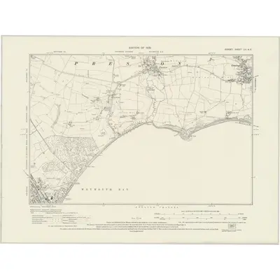 1927 Map of Dorset LIII.NE, 1930 Print