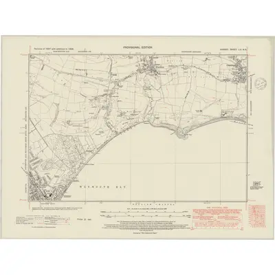 1938 Map of Dorset LIII.NE, 1948 Print