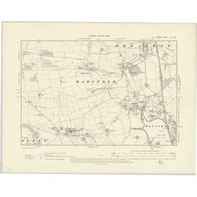 1900 Map of Dorset LIII.NW, 1903 Print
